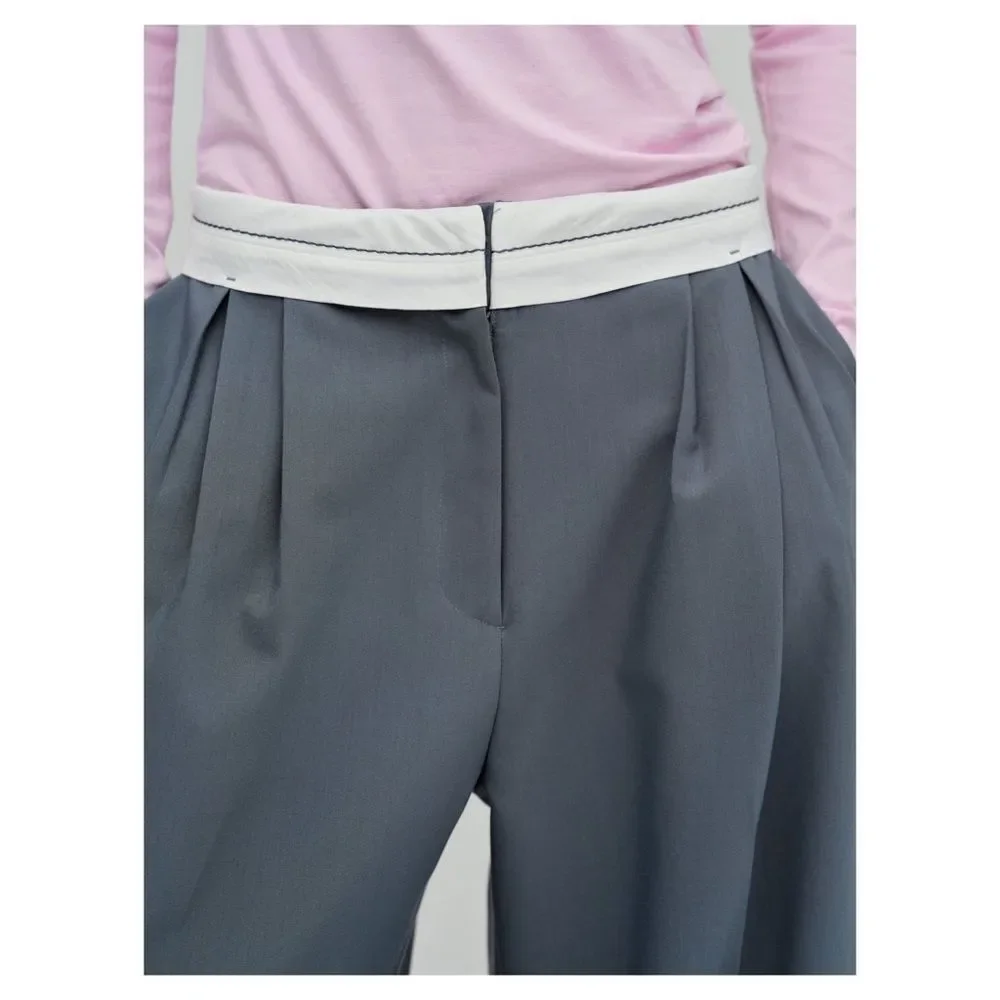 Source Unknown Reversed Waistband Trousers in Piombo Size Large - Picture 4 of 12